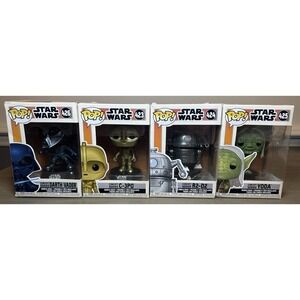 Funko Pop! Star Wars Concept Series: Yoda Vader R2-D2 C-3PO 4-Pack VAULTED